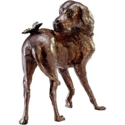 Dog And Butterfly 9 X 9 Inch Sculpture