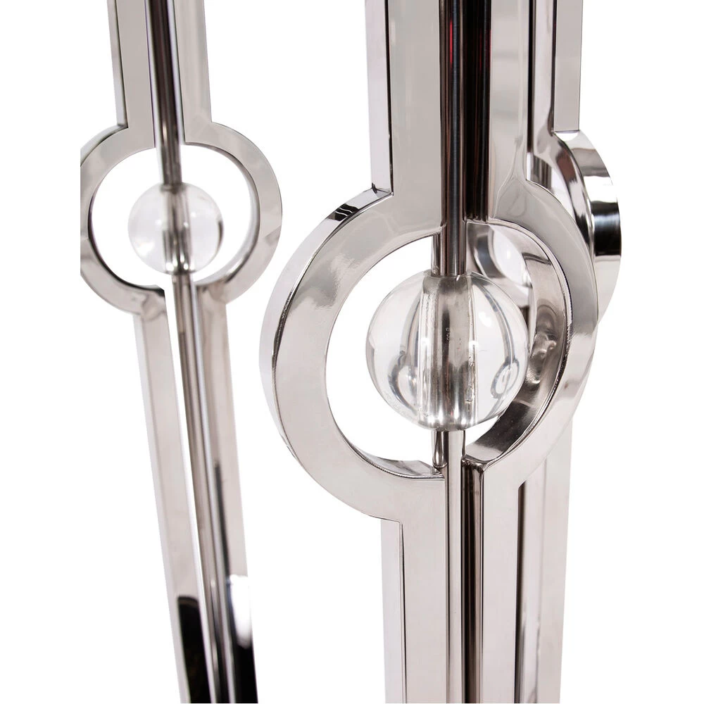 Carter 36 X 14 Inch Stainless Steel With Black Glass Side Table, Large - Image 3