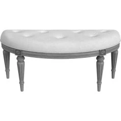 Tamara Upholstered Demilune 45"W Bench In Gray