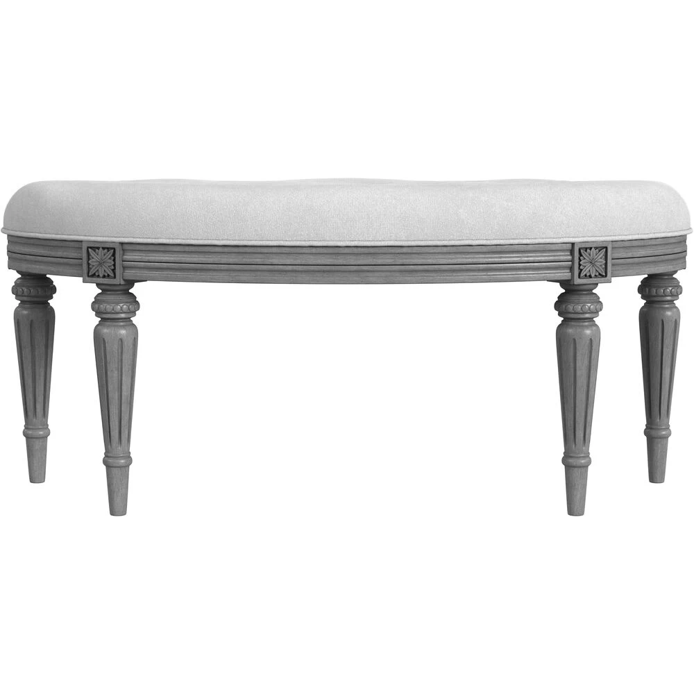 Tamara Upholstered Demilune 45"W Bench In Gray - Image 5