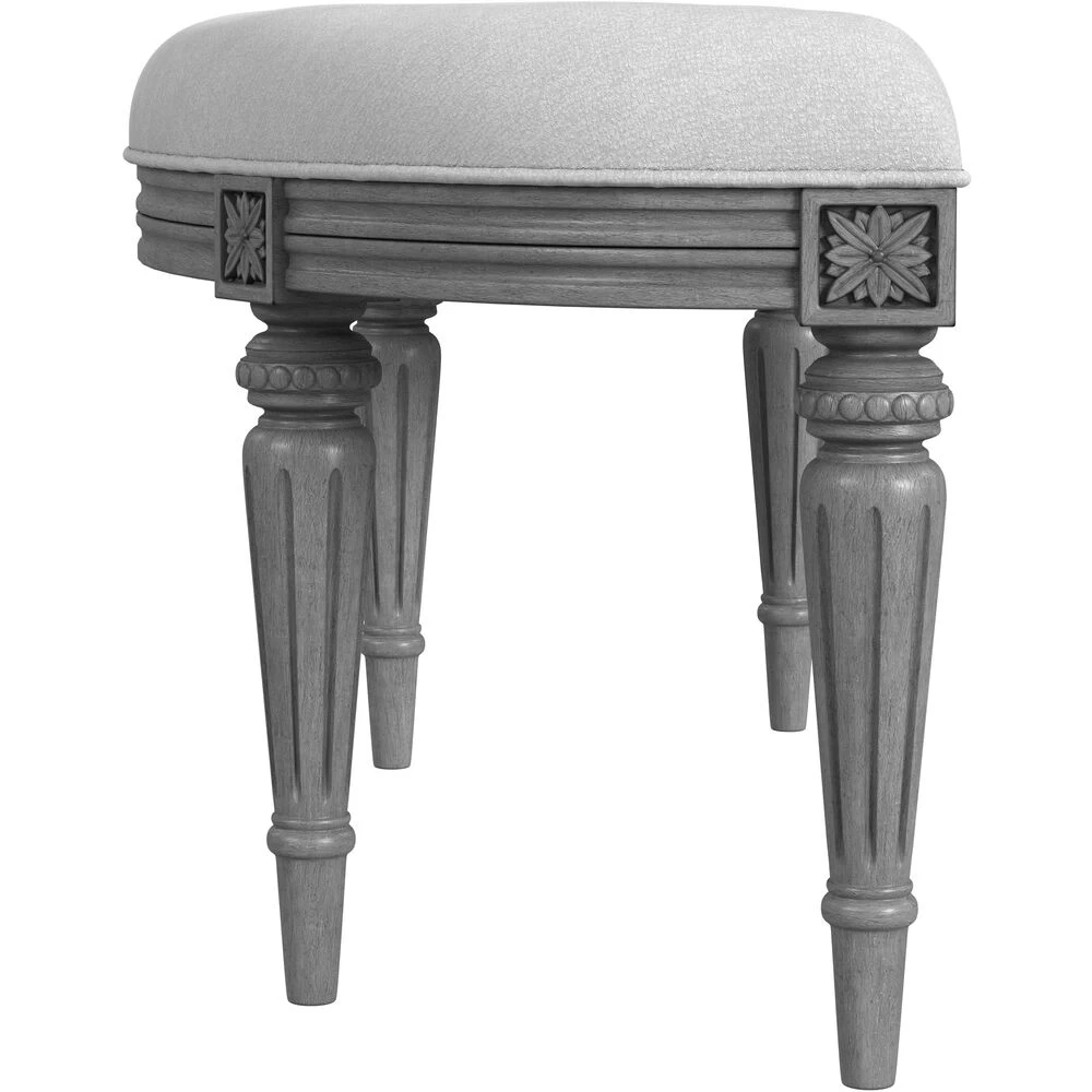 Tamara Upholstered Demilune 45"W Bench In Gray - Image 6