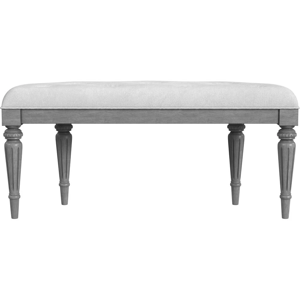 Tamara Upholstered Demilune 45"W Bench In Gray - Image 7