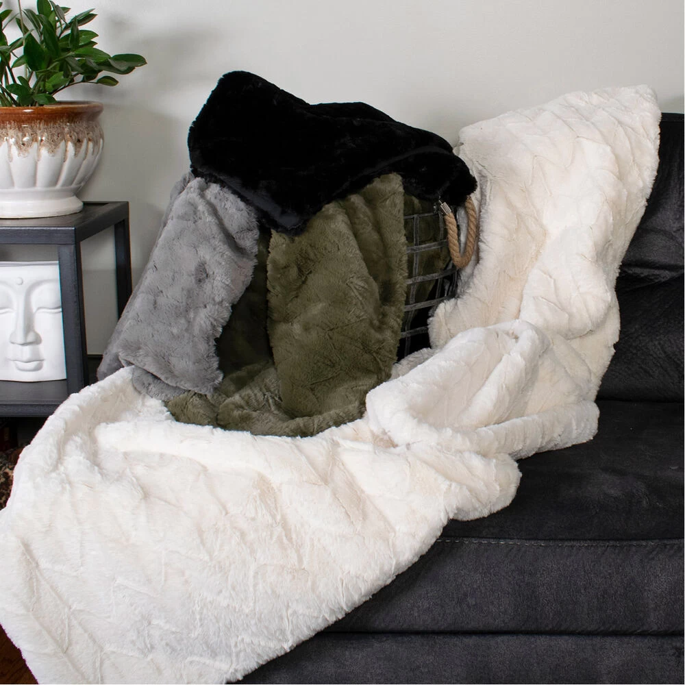Carter 55 Inch Angora Ebony Throw - Image 6