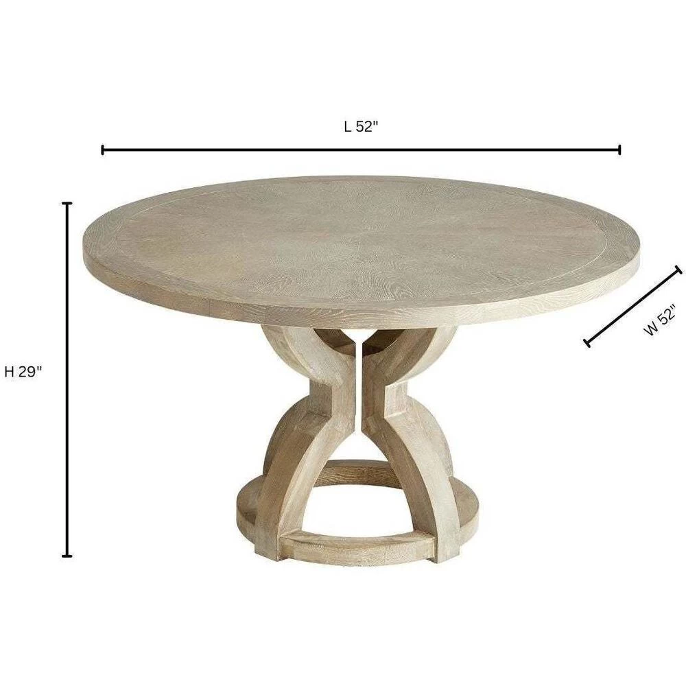 Zeno 52 X 52 Inch Washed Oak Dining Table - Image 4