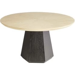 Lamu 54 Inch Natural And Black Dining Table