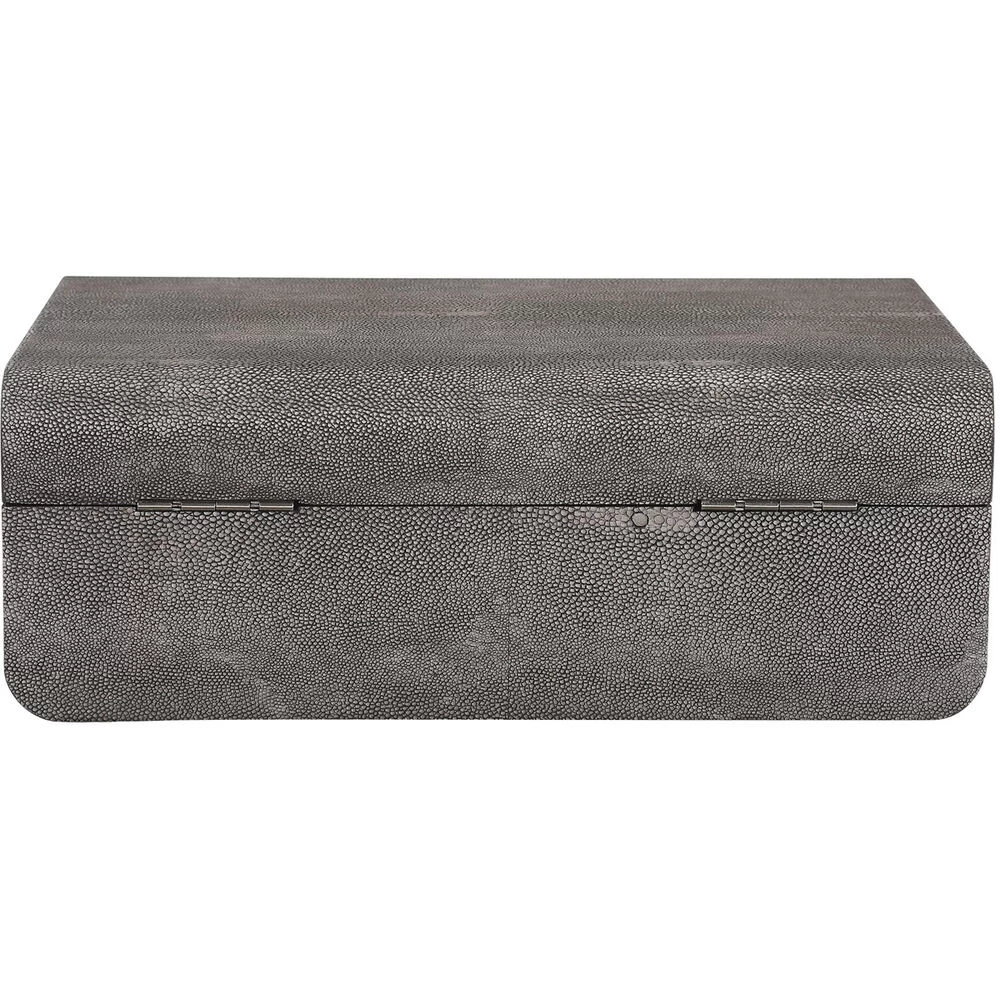 Lalique 13 Inch Faux Smoke Gray Shagreen Art Deco Box - Image 5