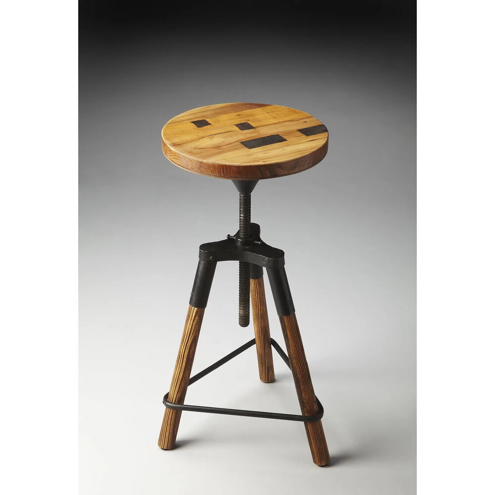 Industrial Chic Hinton Reclaimed Wood 26 Inch Metalworks Barstool - Image 3