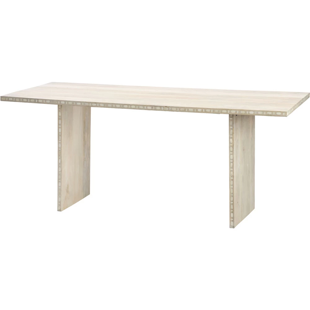 Sama 72 X 30 Inch White Patina Dining Table