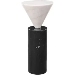 Top Hat 20 X 9 Inch Black And White Marble Drink Table