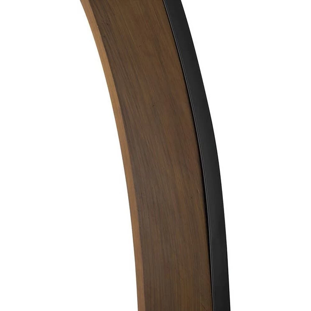 Vaulted 86 Inch 100.00 Watt Weathered Brass And Walnut With Black Arc Floor Lamp Portable Light - Image 5