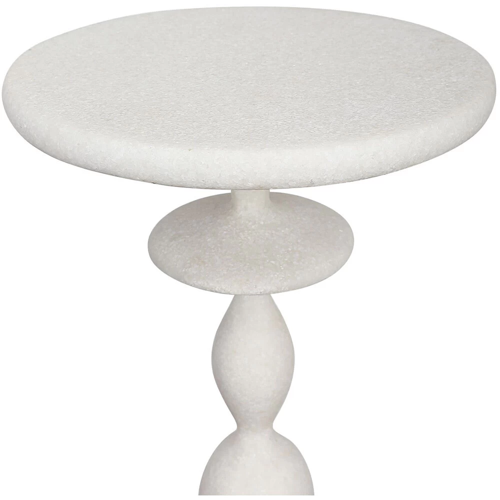 Inverse 24 X 11 Inch White And Black Marble Drink Table - Image 2