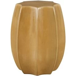 Sunrise Garden 17 Inch Amber Gloss Glaze Garden Stool