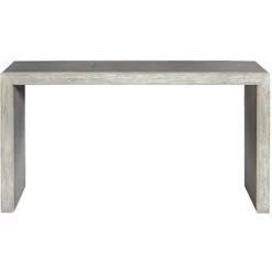 Aerina 60 Inch Light Gray Faux Shagreen With Aged White And Gray Console Table