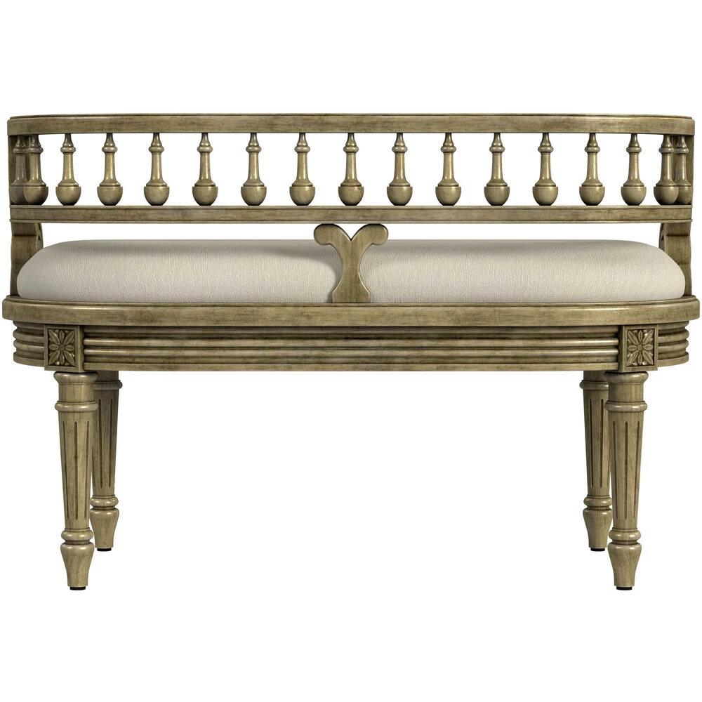 Hathaway 37" Upholstered Bench In Beige - Image 7