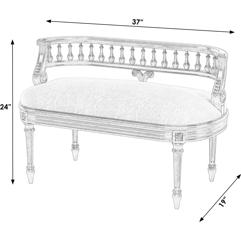 Hathaway 37" Upholstered Bench In Beige - Image 3
