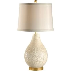 Wildwood 31 Inch 100 Watt Old White Glaze Table Lamp Portable Light