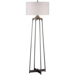 Adrian 61 Inch 150 Watt Plated Aged Gun Metal Floor Lamp Portable Light
