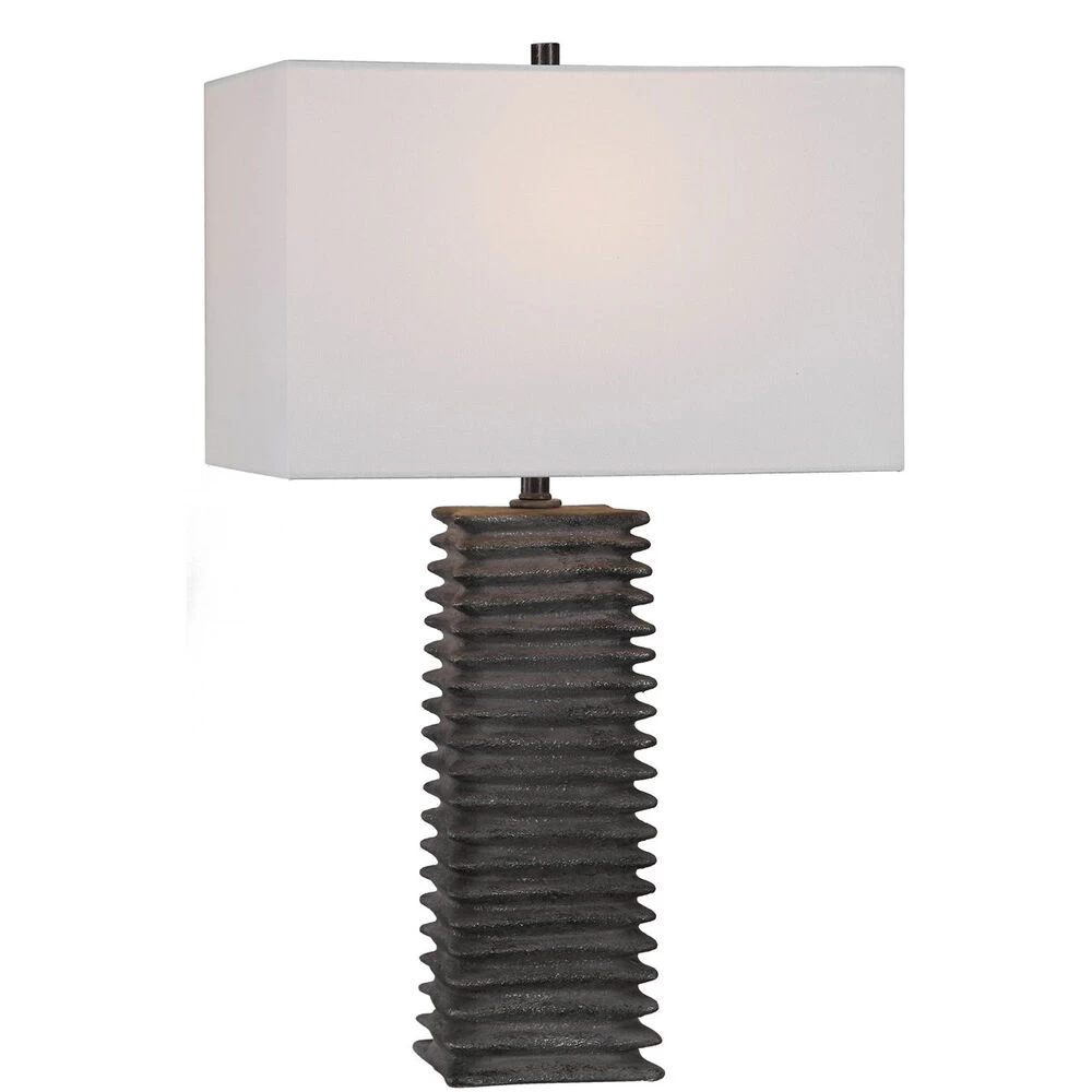 Sanderson 27 Inch 150 Watt Metallic Charcoal Glaze Table Lamp Portable Light