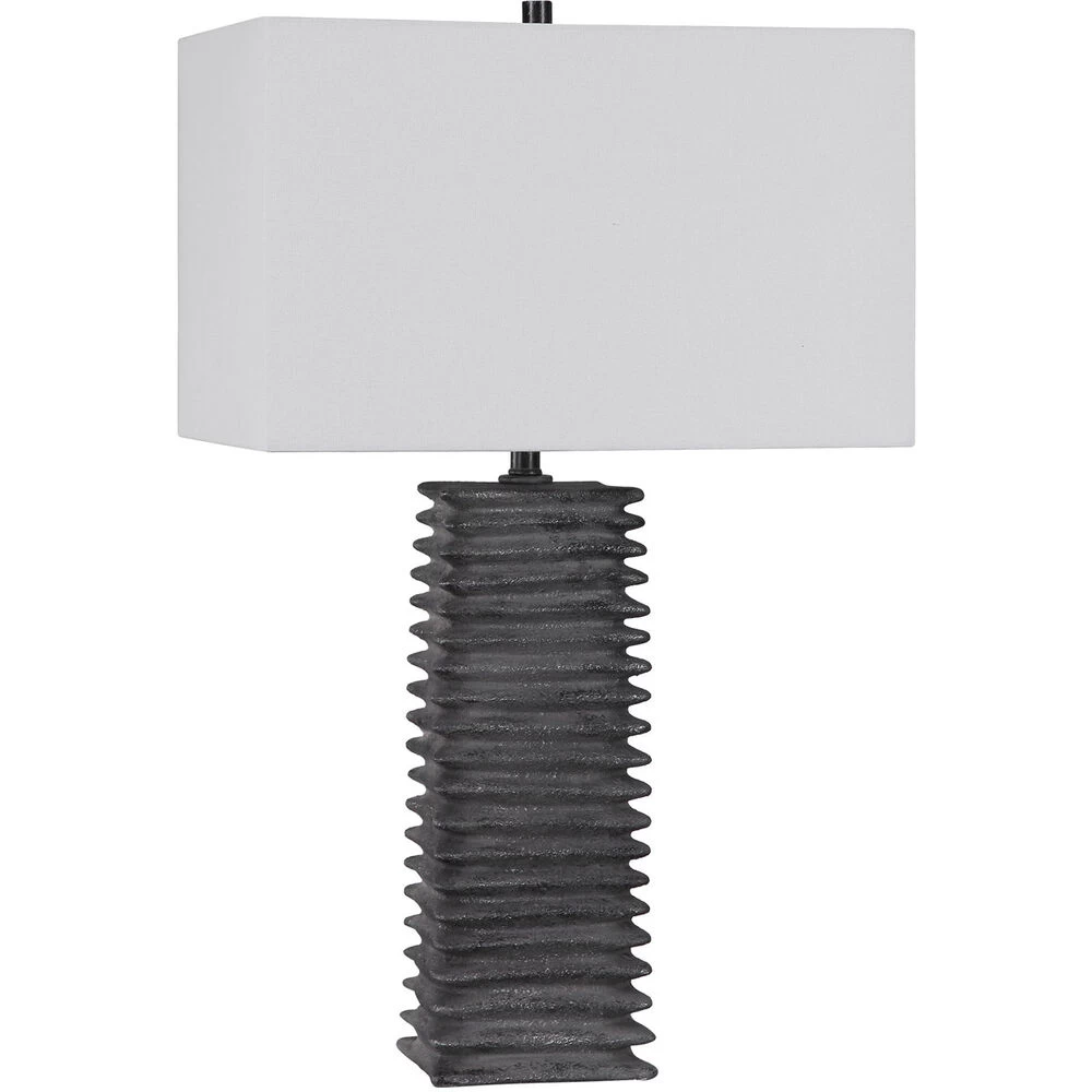 Sanderson 27 Inch 150 Watt Metallic Charcoal Glaze Table Lamp Portable Light - Image 2
