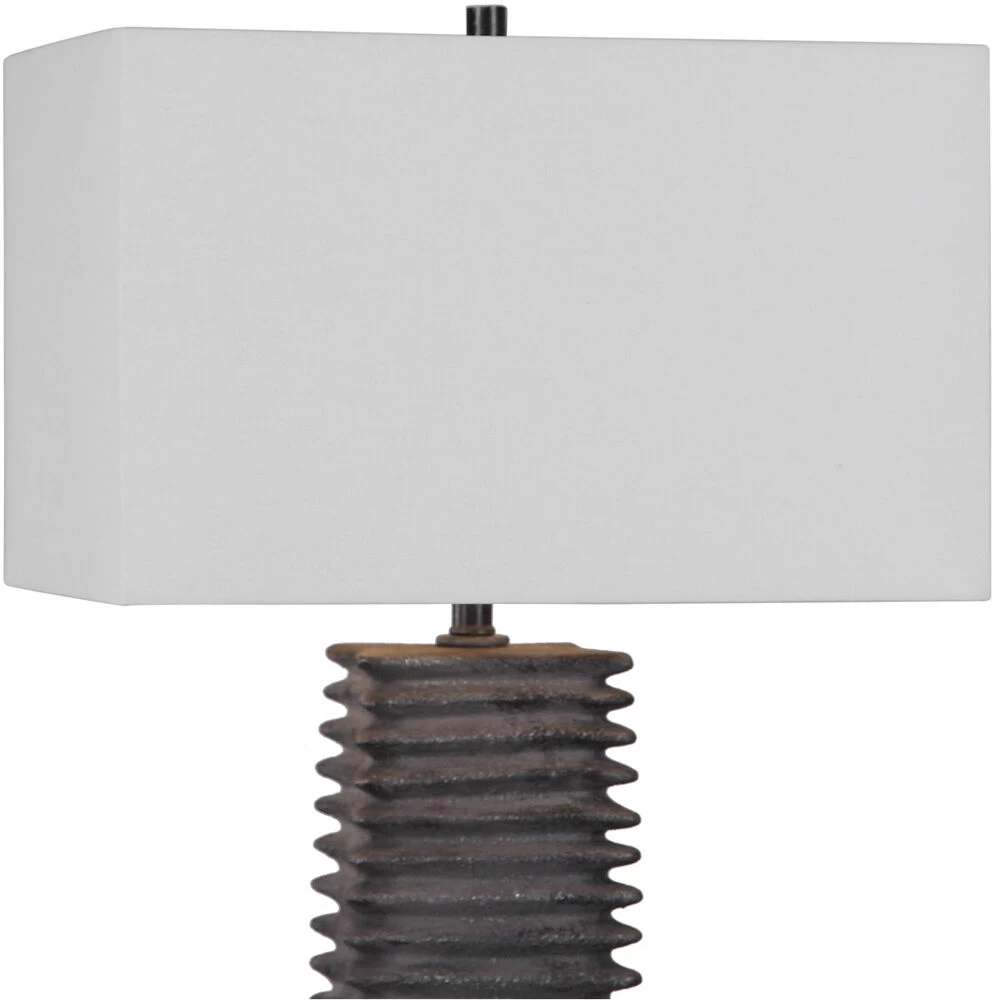 Sanderson 27 Inch 150 Watt Metallic Charcoal Glaze Table Lamp Portable Light - Image 5