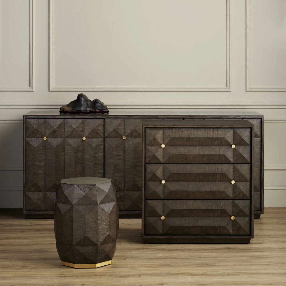 Kendall Dove Gray And Polished Brass Chest - Image 8