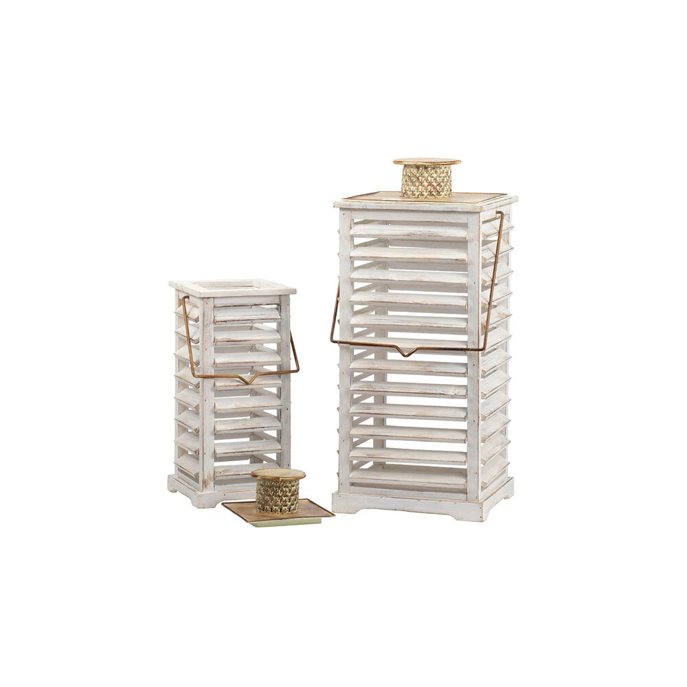 Hesper 19 X 7 Inch White Patio Candle Lanterns, Set Of 2 - Image 3
