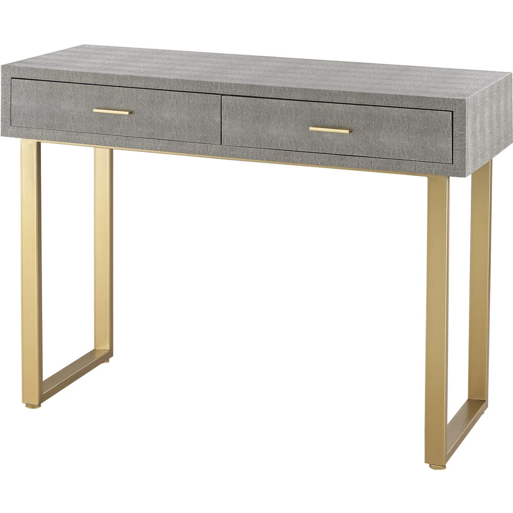 STERLING Sands Point 42 X 21 Inch Gray With Gold Desk, 2 Drawer