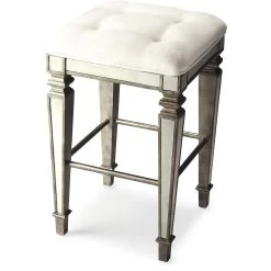 Masterpiece Celeste Mirrored 30 Inch Mirror Barstool