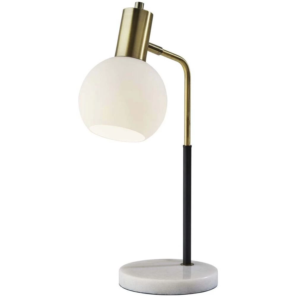 Adesso Corbin 21 Inch 40.00 Watt Black And Antique Brass Desk Lamp Portable Light