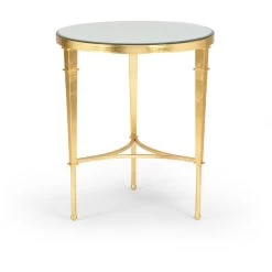 Chelsea House 28 X 24 Inch Gold Leaf/Plain Drinks Table