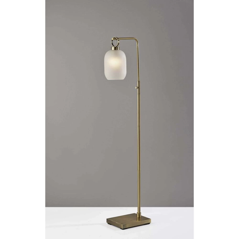 Adesso Lancaster 59 Inch 40.00 Watt Antique Brass Floor Lamp Portable Light - Image 2