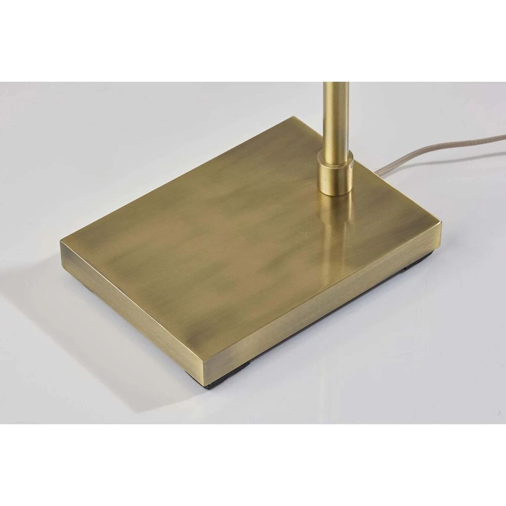 Adesso Lancaster 59 Inch 40.00 Watt Antique Brass Floor Lamp Portable Light - Image 3