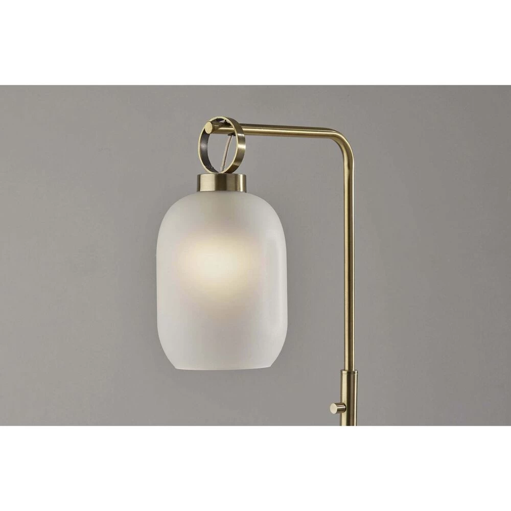 Adesso Lancaster 59 Inch 40.00 Watt Antique Brass Floor Lamp Portable Light - Image 4