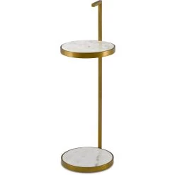 Silas 30 X 11 Inch Antique Brass/White Drinks Table