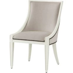 Stockton Ivory Lacquered And Upholstered Dining Chair