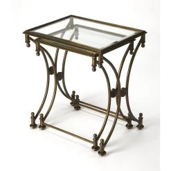 Metalworks Beverly 26 X 24 Inch Antique Gold Nesting Table