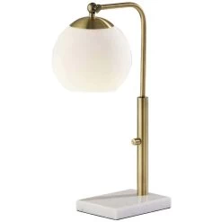 Adesso Remi 19 Inch 40.00 Watt Antique Brass Desk Lamp Portable Light