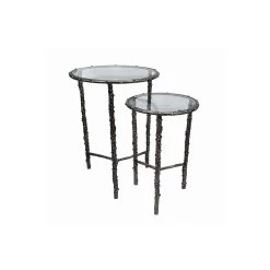 Touch Of Glam 24 X 17 Inch Silver Antique Side Table