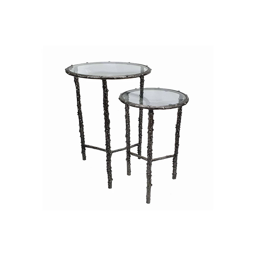 Touch Of Glam 24 X 17 Inch Silver Antique Side Table