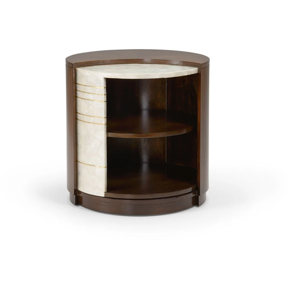 Wildwood 24 X 24 Inch Mahogany/Natural White Capiz/Antique End Table - Image 2