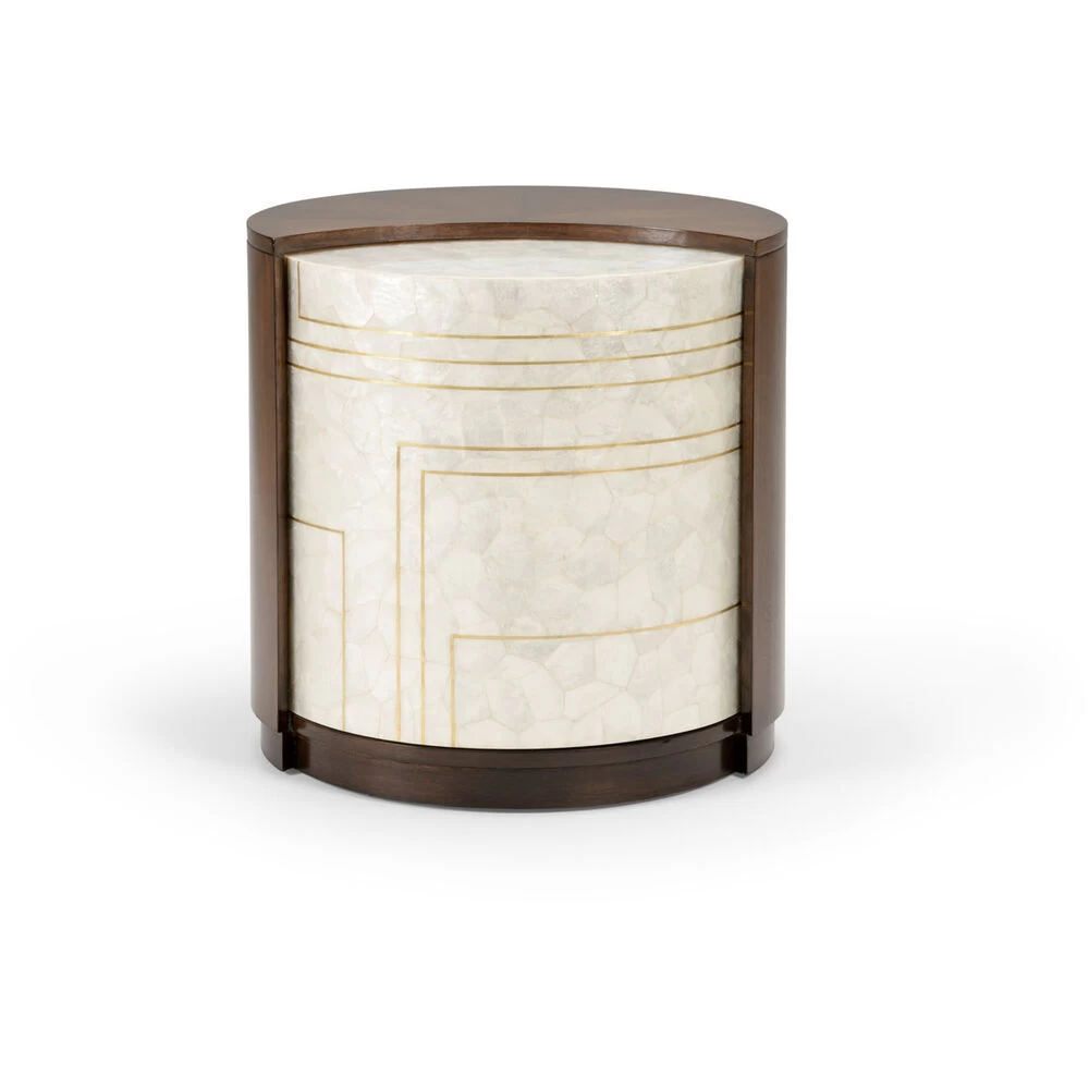 Wildwood 24 X 24 Inch Mahogany/Natural White Capiz/Antique End Table