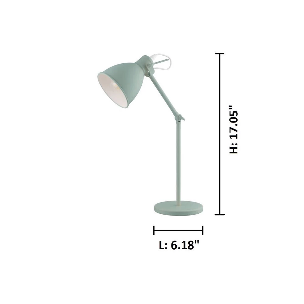 EGLO Priddy 17 Inch 40.00 Watt Pastel Light Green Desk Lamp Portable Light - Image 2