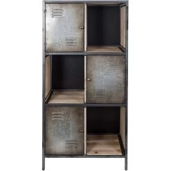 Varaluz Casa Weathered Steel And Coastal Wash Bookcase, Varaluz Casa