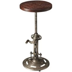 Everson Wood & Metal 27 Inch Industrial Chic Barstool