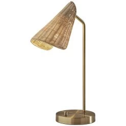 Adesso Cove 20 Inch 40.00 Watt Antique Brass Desk Lamp Portable Light 5112-21 - Open Box
