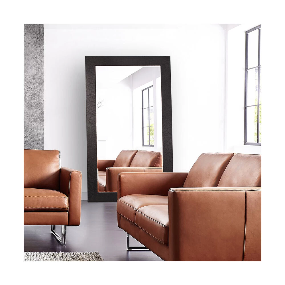 Wilde 84 X 48 Inch Ostrich Textured Faux Leather Floor Mirror - Image 5