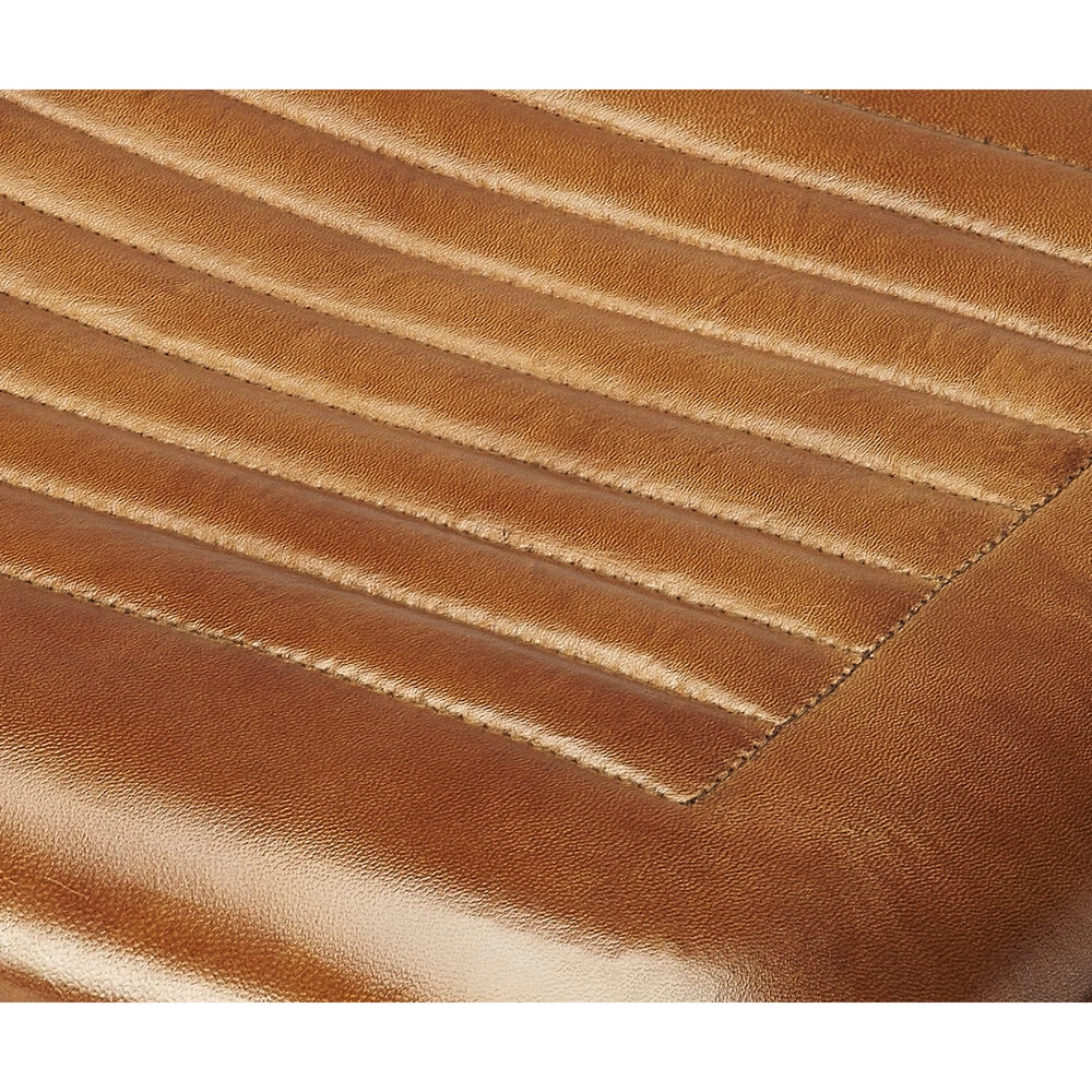 Industrial Chic Ludlow Leather & Metal 29 Inch Brown Leather Barstool - Image 5