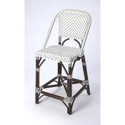 Designer'S Edge Solstice White & Chocolate Rattan 41 Inch Brown Barstool