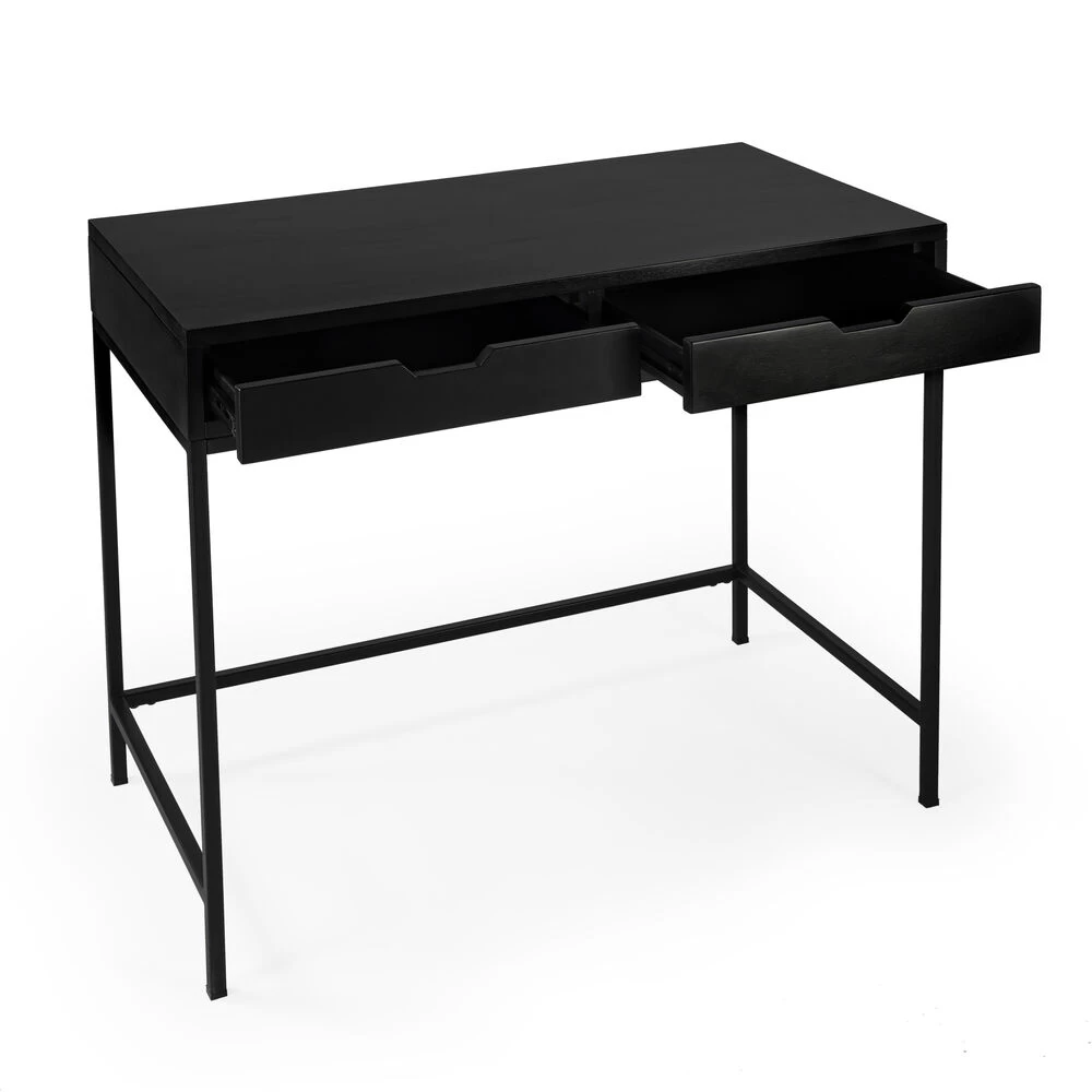 Belka Desk With Drawers In Black - Image 4