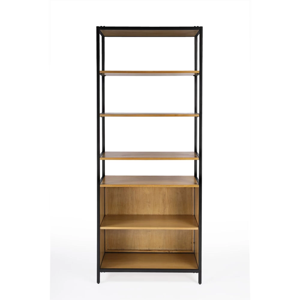 Hans 35.25" W X 84.25"H Etagere Bookcase With Open Storage In Light Brown - Image 4